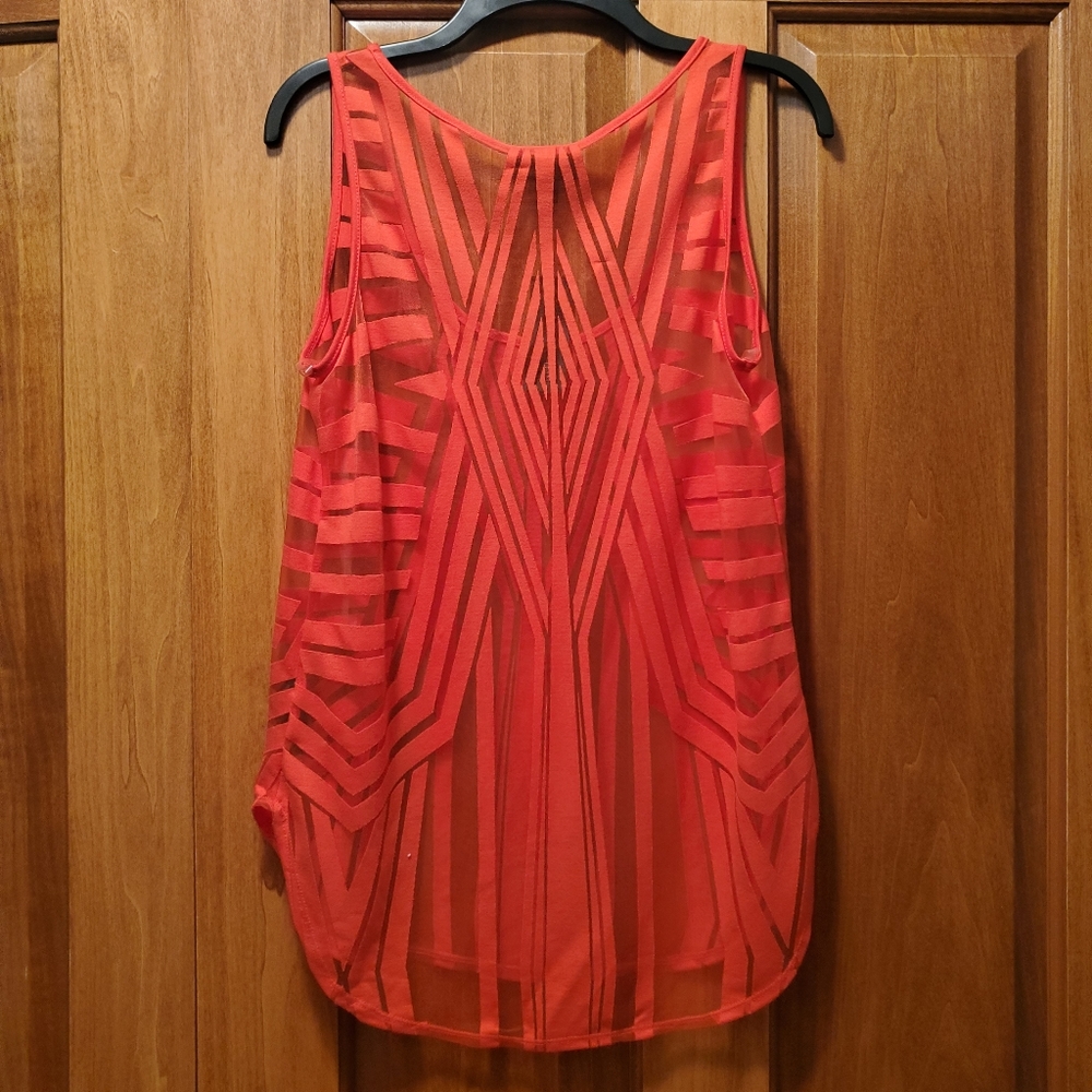 Worthington size small Sheer orange tank top new with tags. Abstract - Picture 2 of 5
